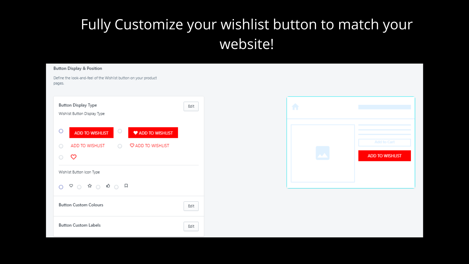 Customize wishlist button