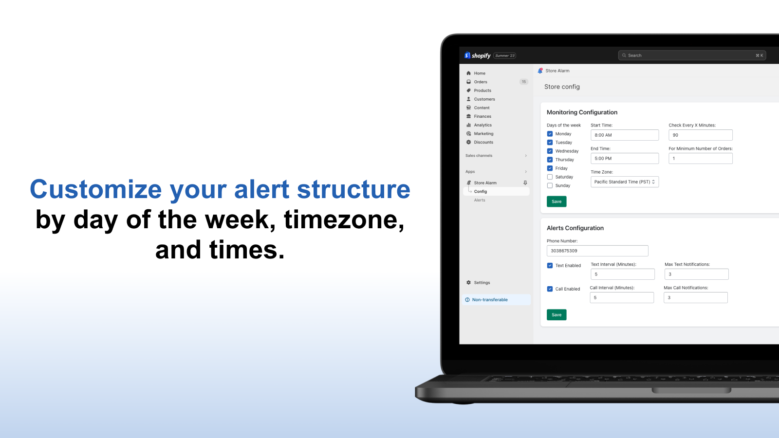 Customize your alert structure.