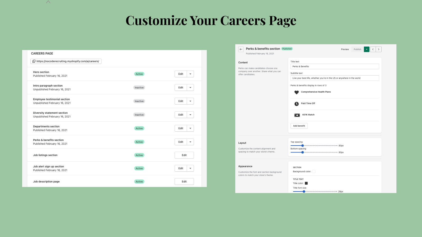 Customize Your Careers Page