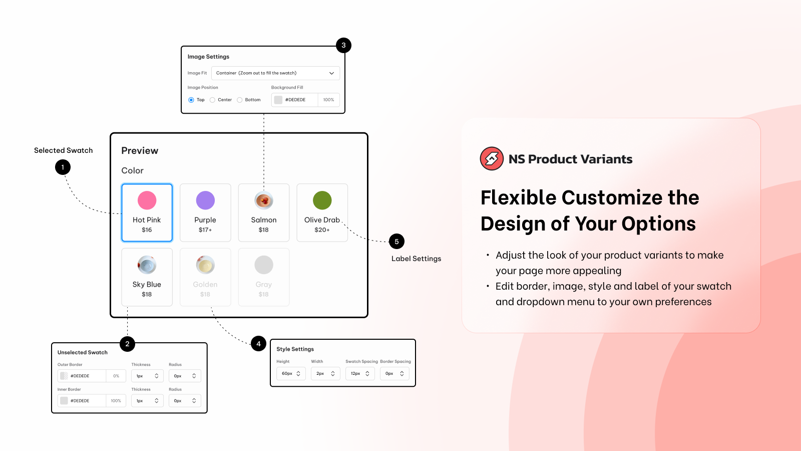 Customize your product options design in minutes