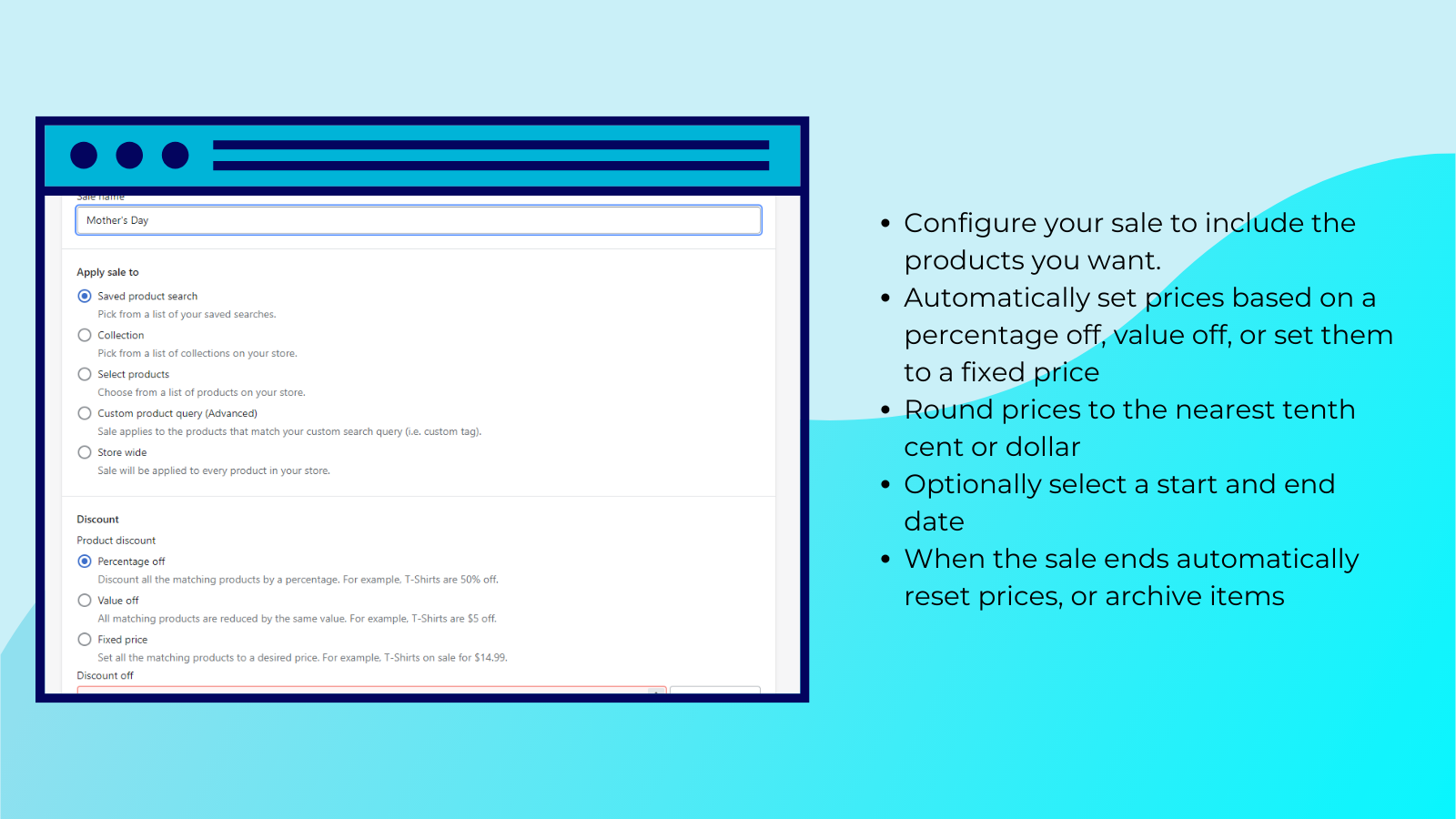 Customize your sales to use specific collections