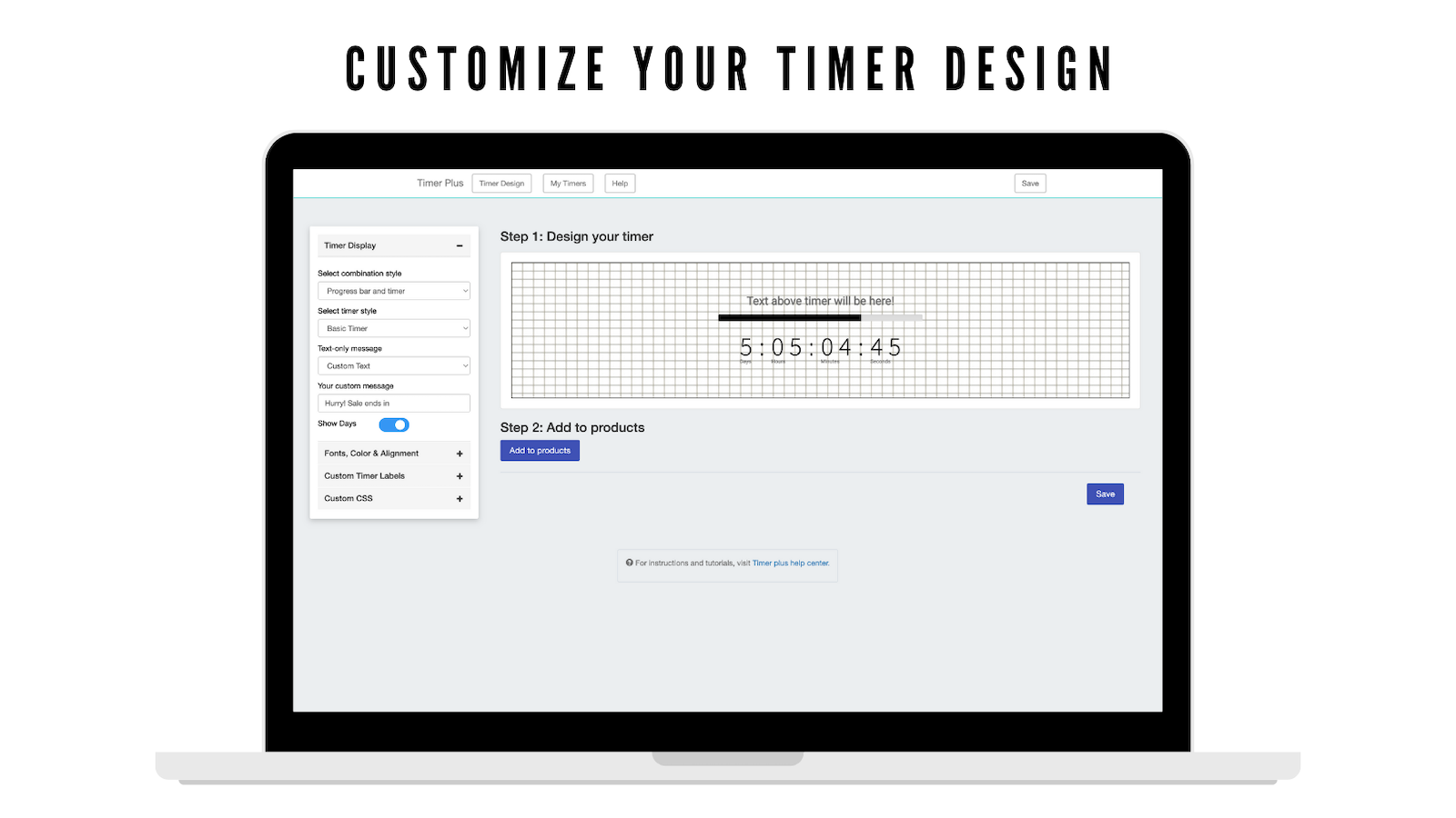 customize your timer design