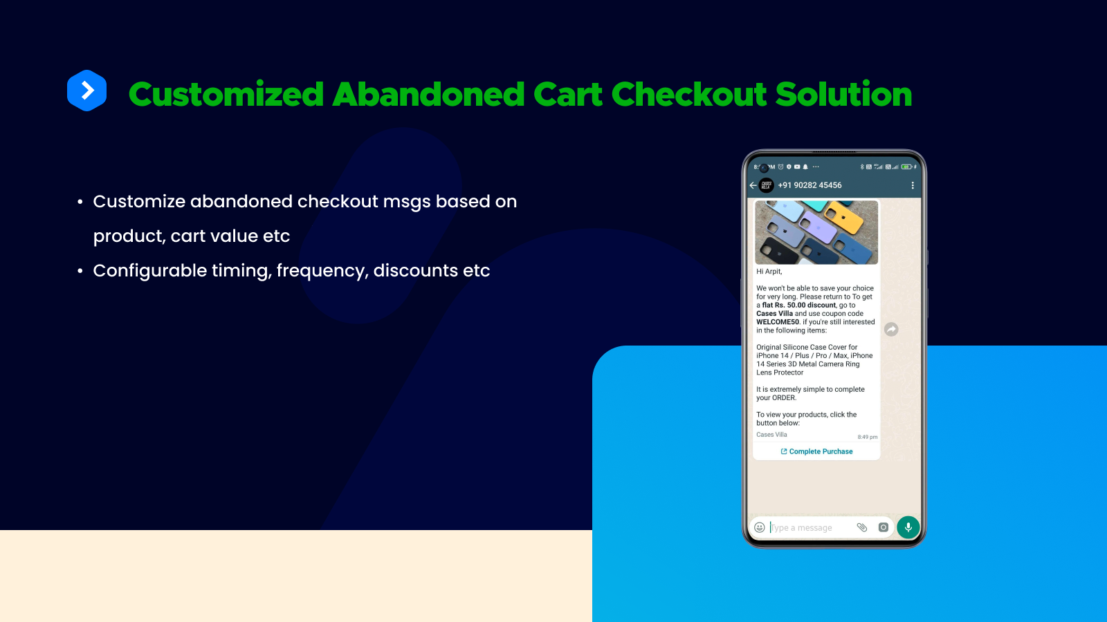Customized Abandoned Cart Checkout Solution