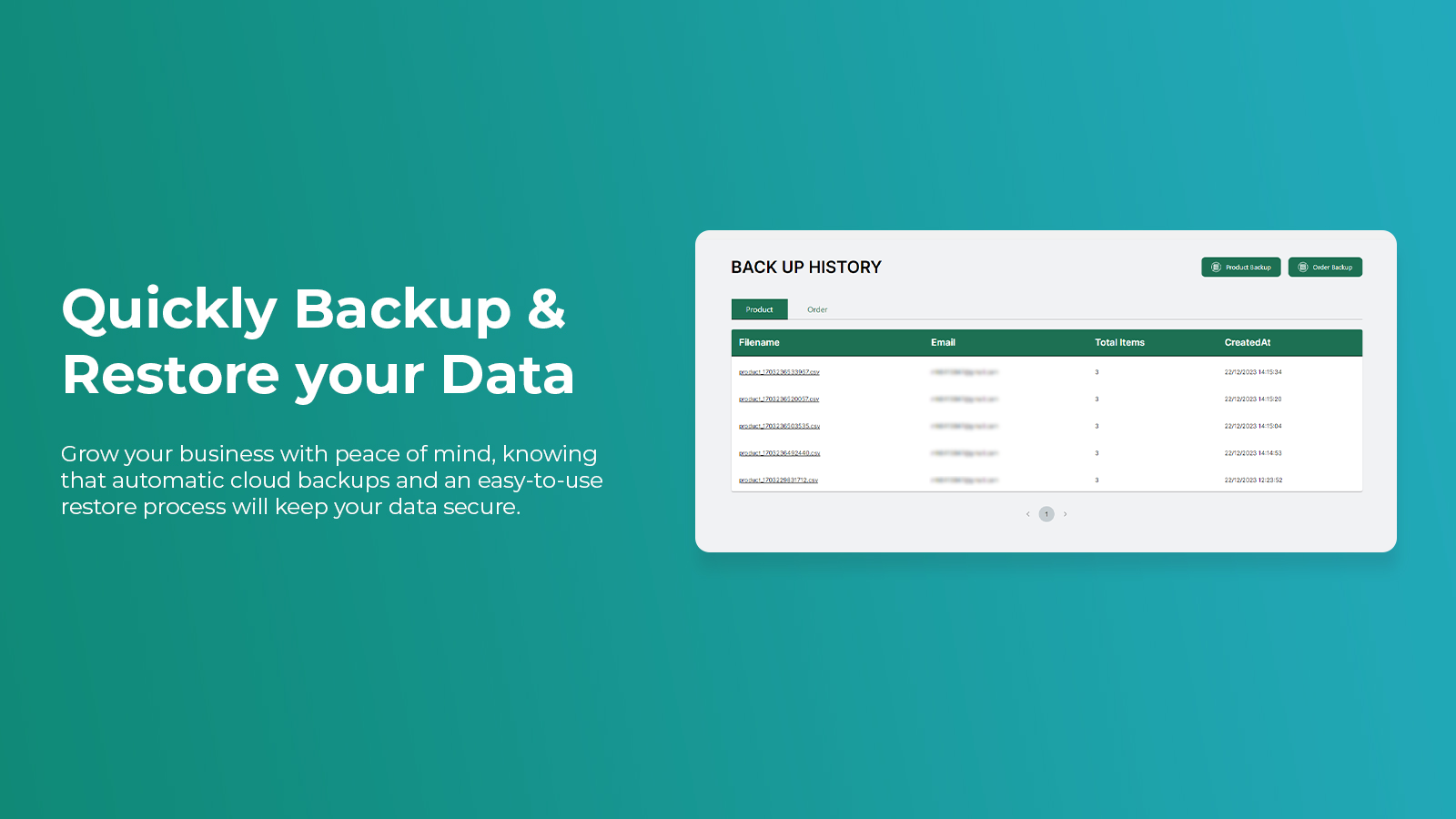 Dashboard - Backup App by YeetCommerce | Automated Backups