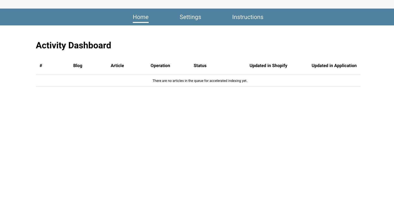 Dashboard of your recently changed pages and indexing status.