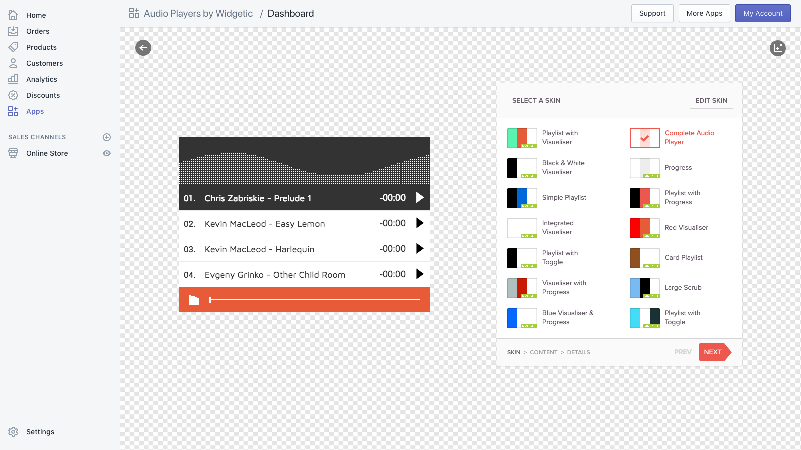 Dashboard with the Editor.
