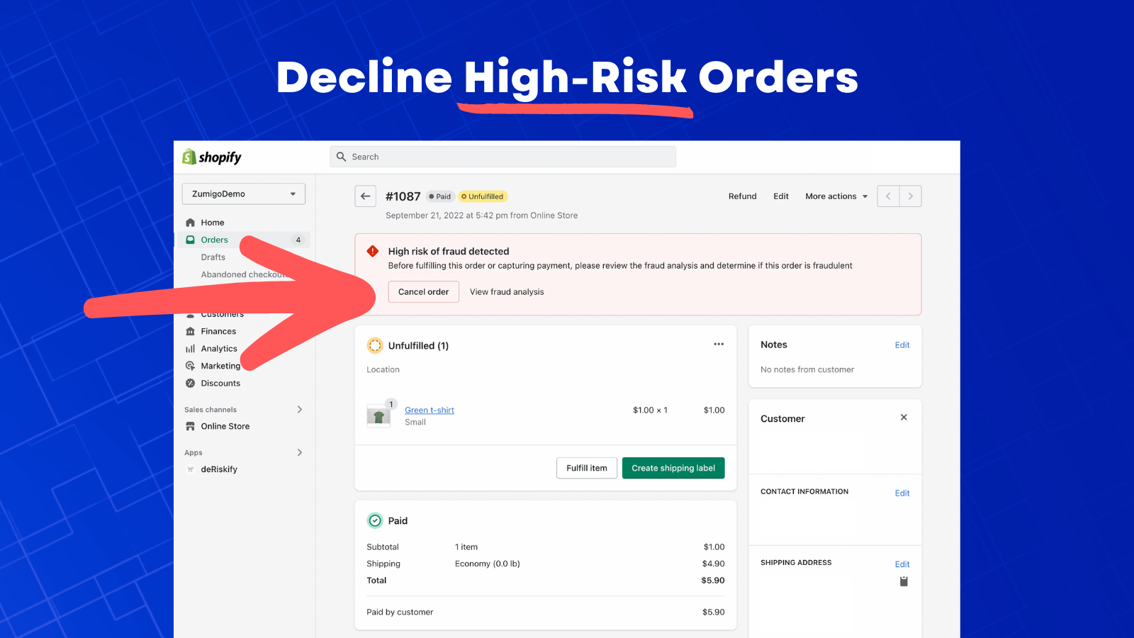Decline High-Risk Orders