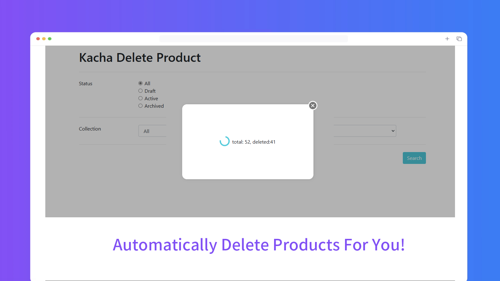 delete product status