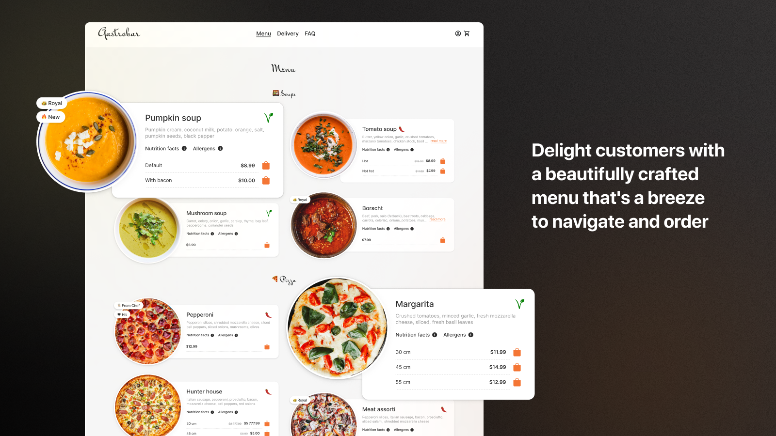 Delight customers with a beautifully crafted menu that's a breez