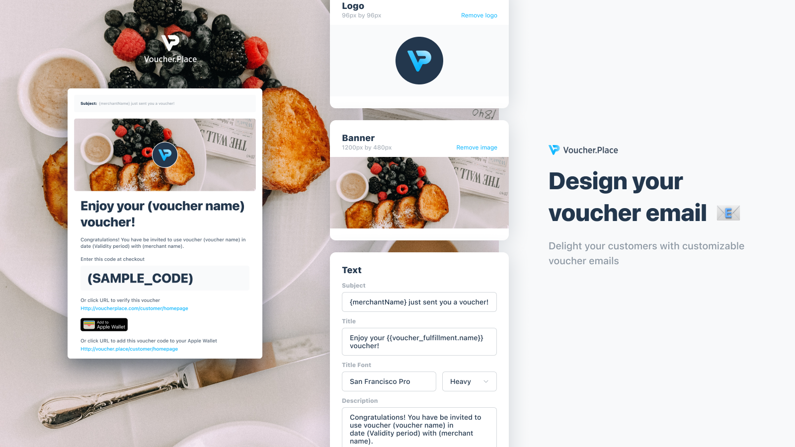 Delight your customers with customizable voucher emails