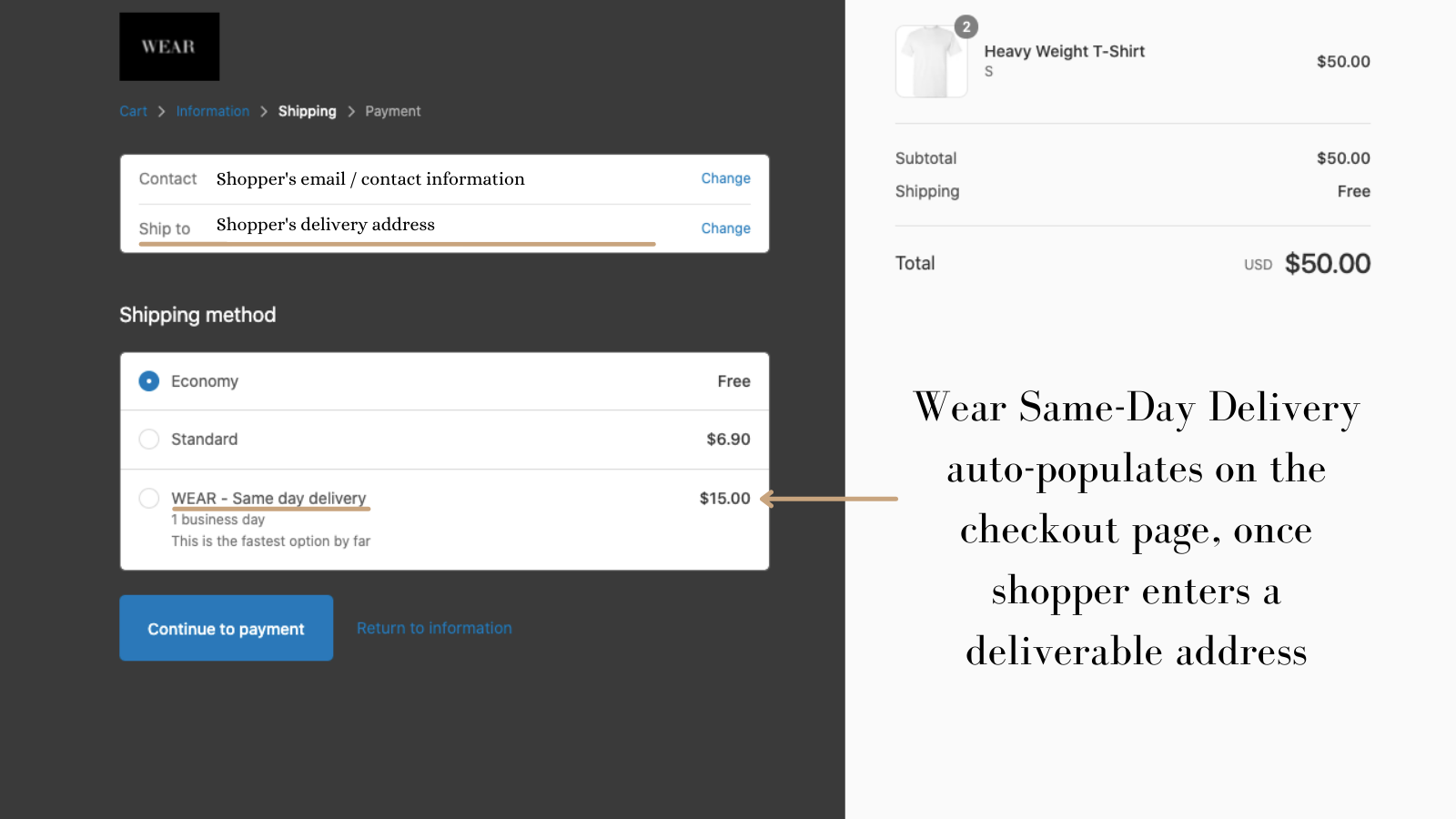 Deliverable Checkout Page - Storefront