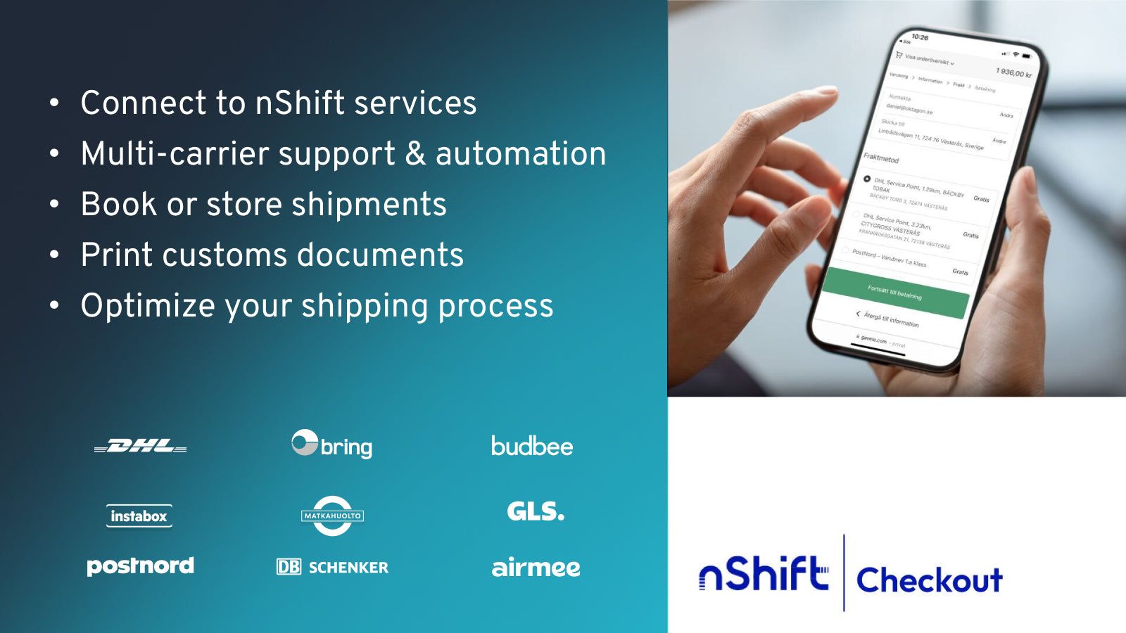 Delivery Checkout, automation, shipping labels, pickup points