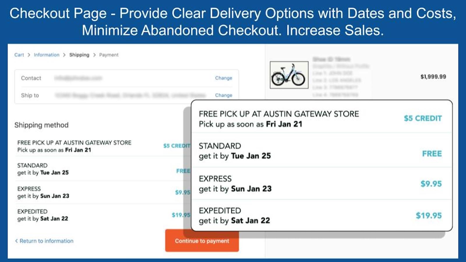 Delivery Dates on Checkout Page