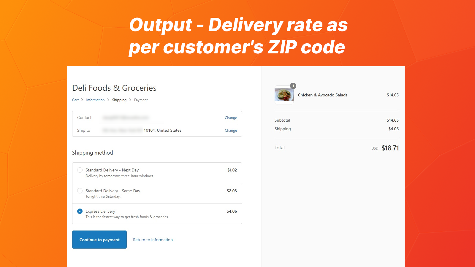 Delivery Rate by zip code