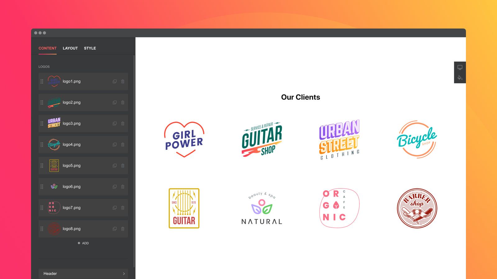 Demonstrate logos of your greatest clients