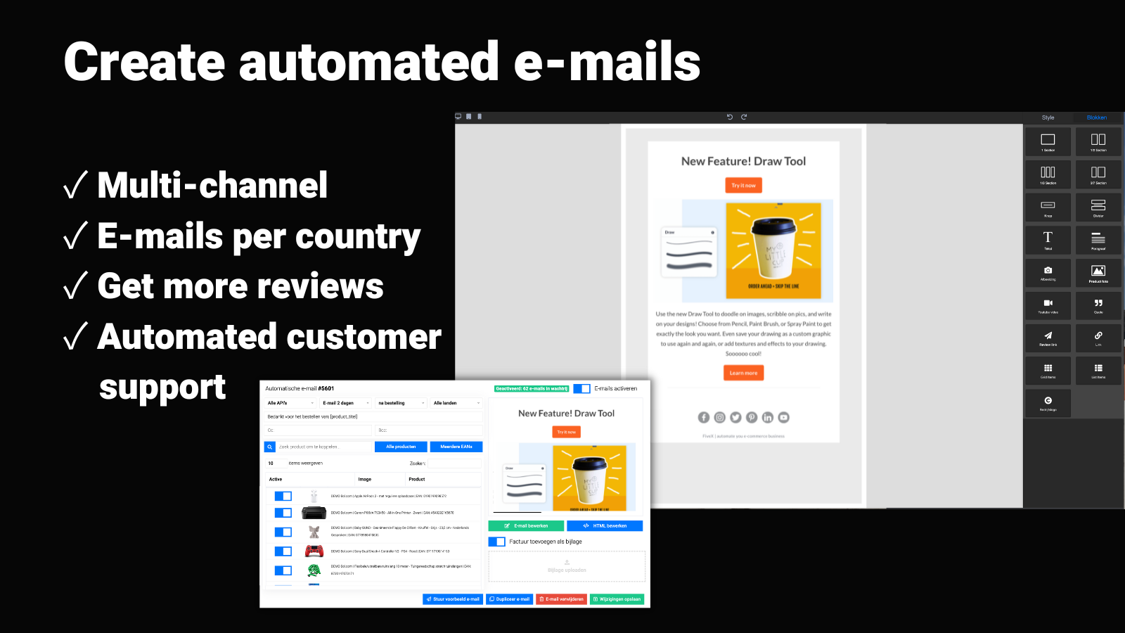 Design custom automated e-mails 