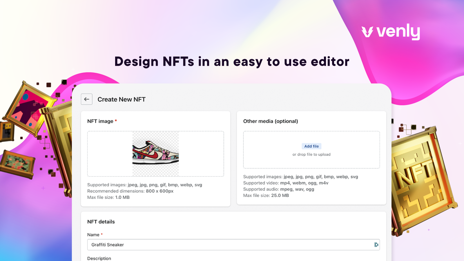 Design NFTs in an easy to use editor
