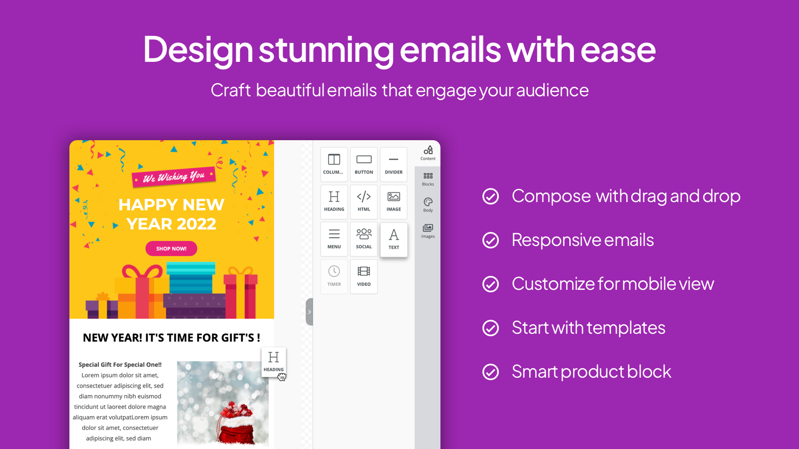 Design stunning emails with ease