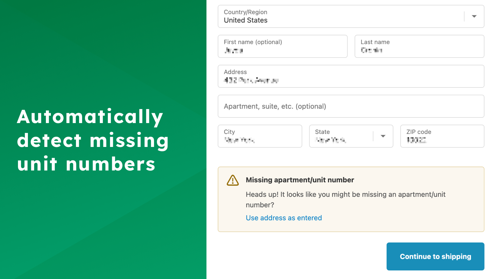 Detect missing house & apartment numbers