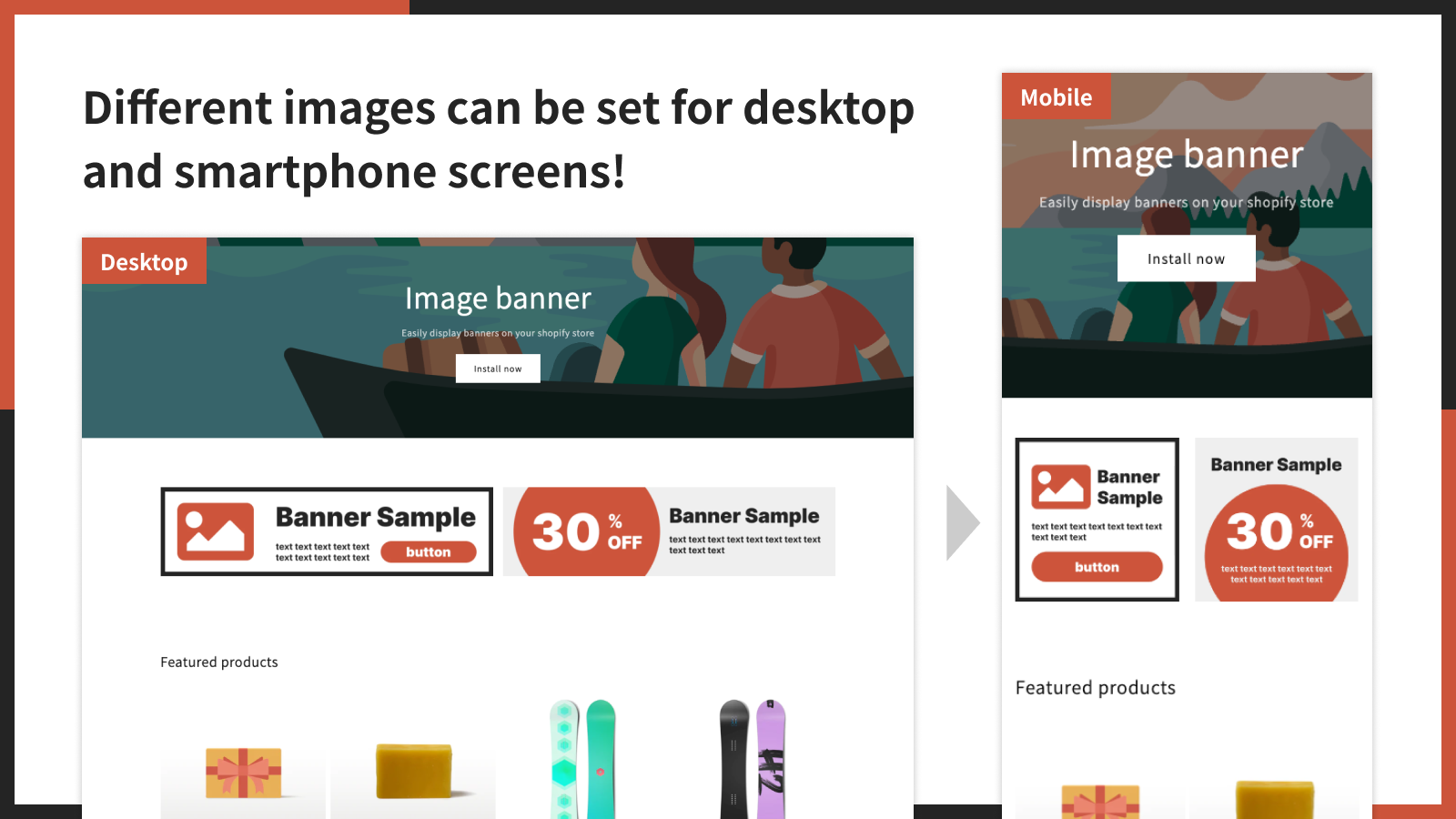 Different images can be set for desktop and smartphone screens!