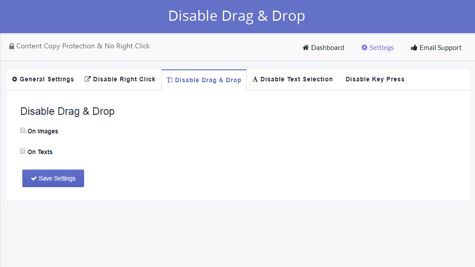 disable drag and drop feature in smart right click disabler app