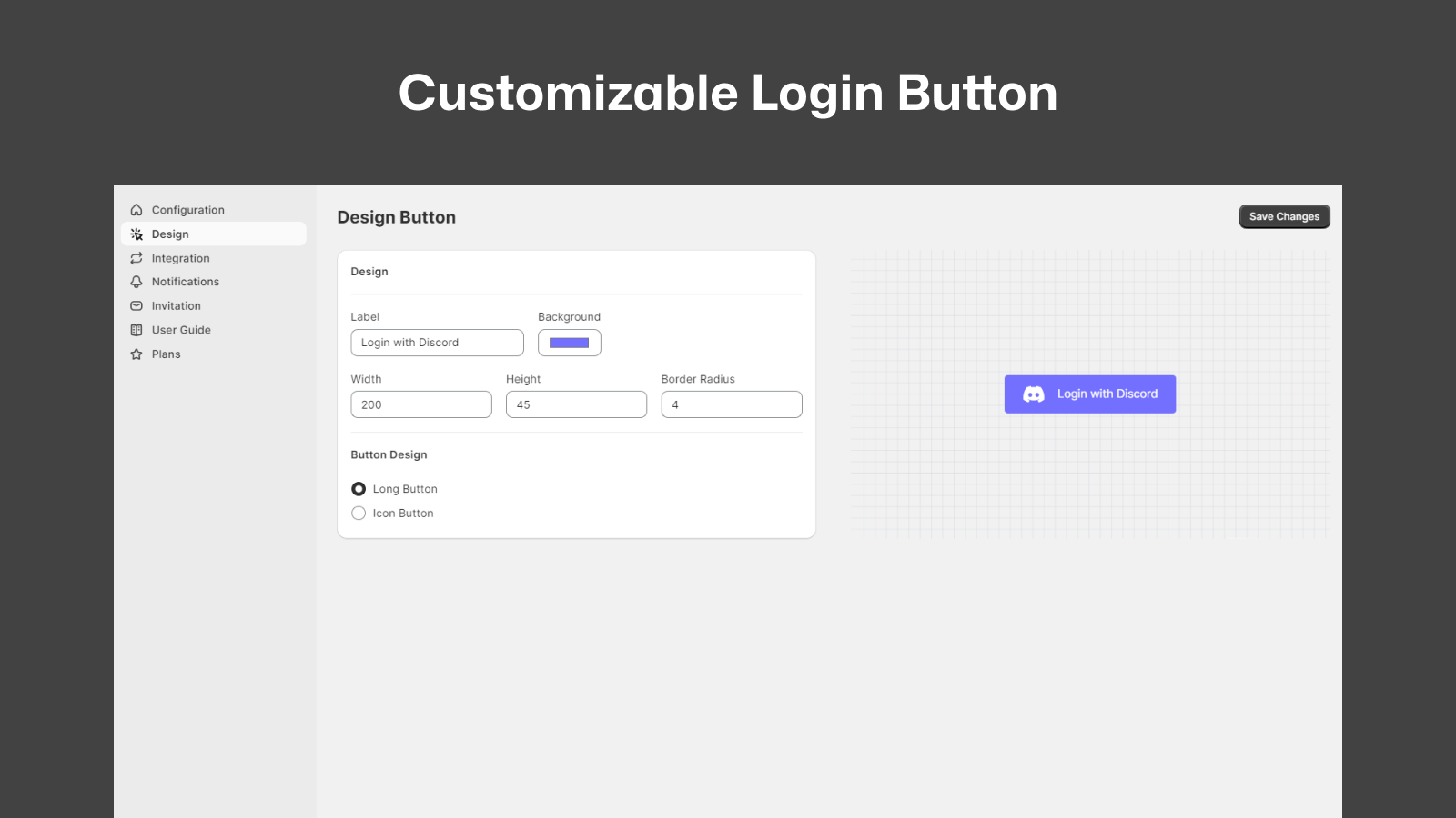 Discord integration & discord login - Customizable Buttons