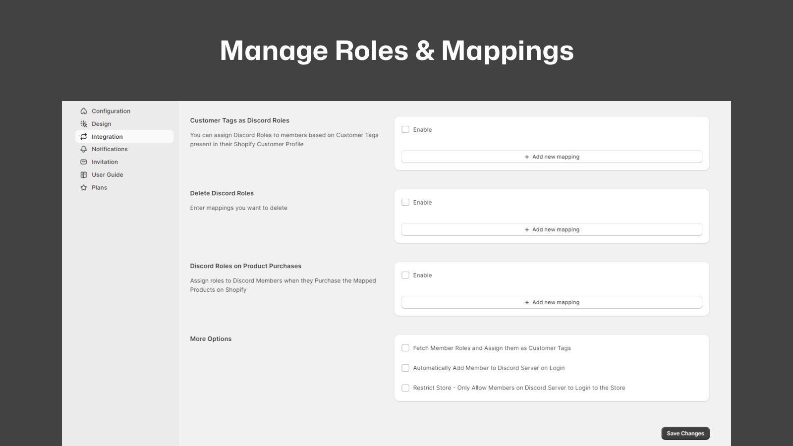 Discord integration & discord login - Manage Roles and Mappings