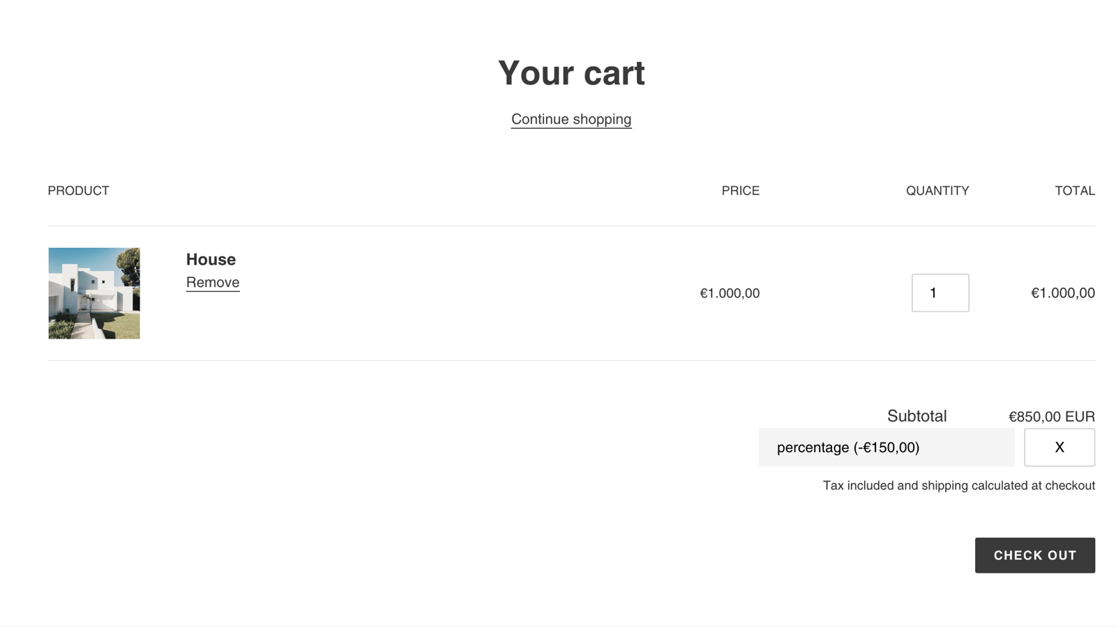 Discount in cart applied with subtotal changed to new price