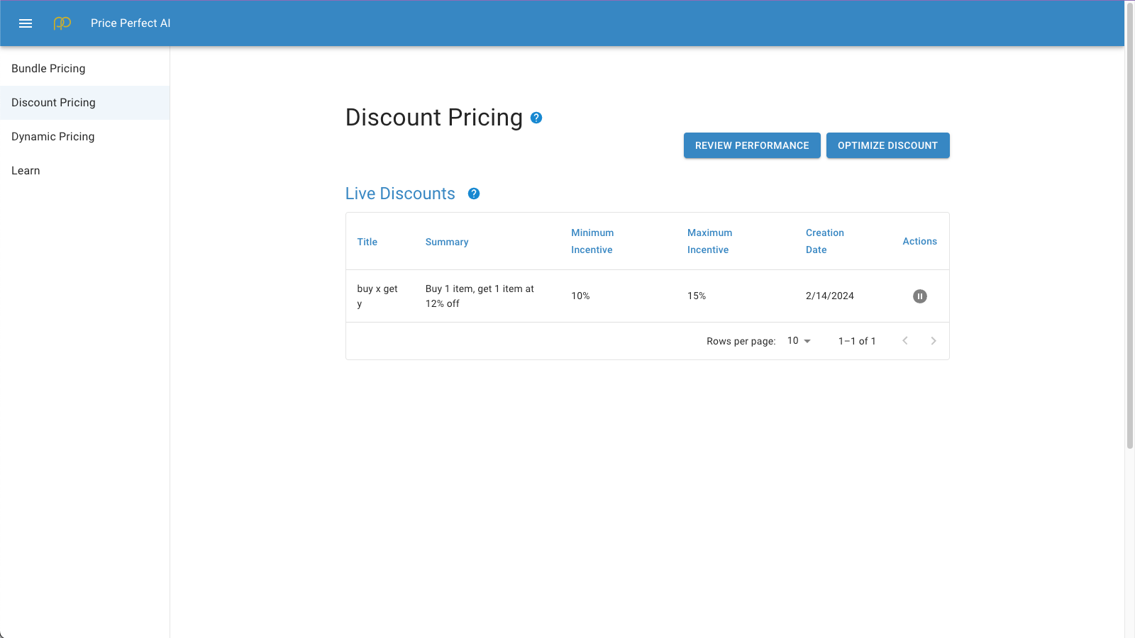 Discount Pricing Home Page