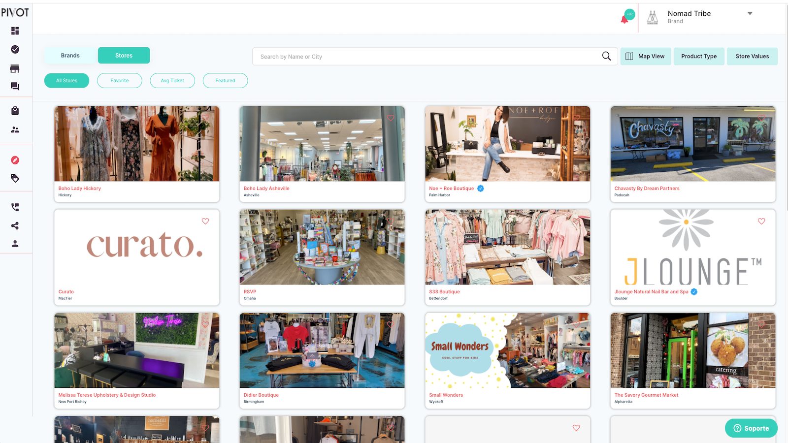 Discover stores as easily in Pivot
