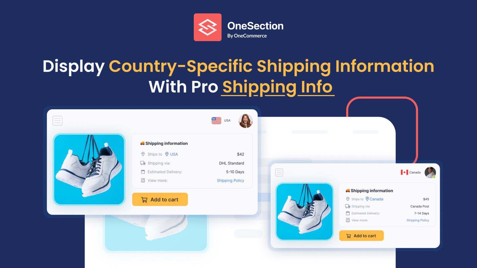 Display country-specific shipping information