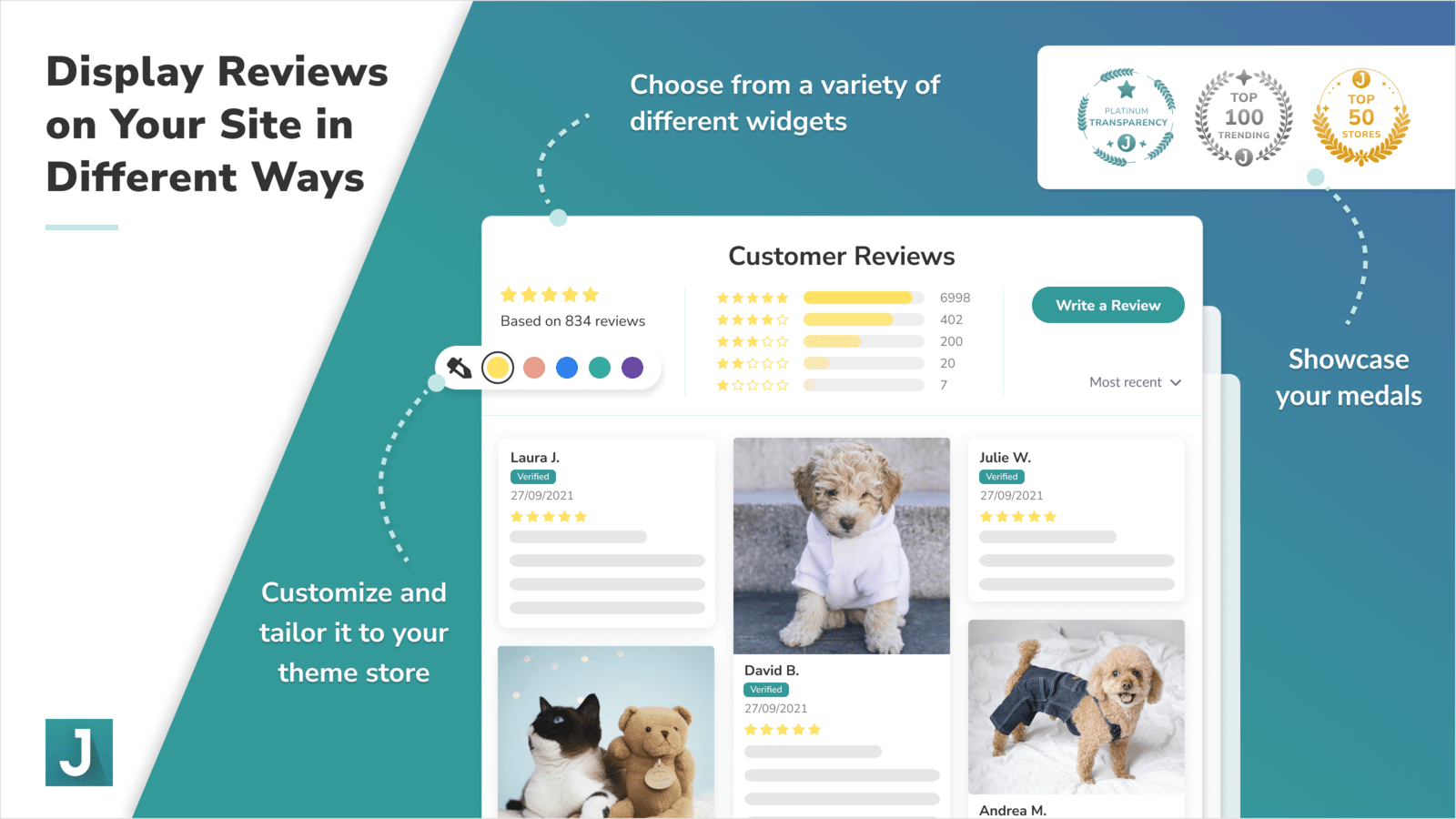 Display Judge.me reviews on your Shopify site with widgets