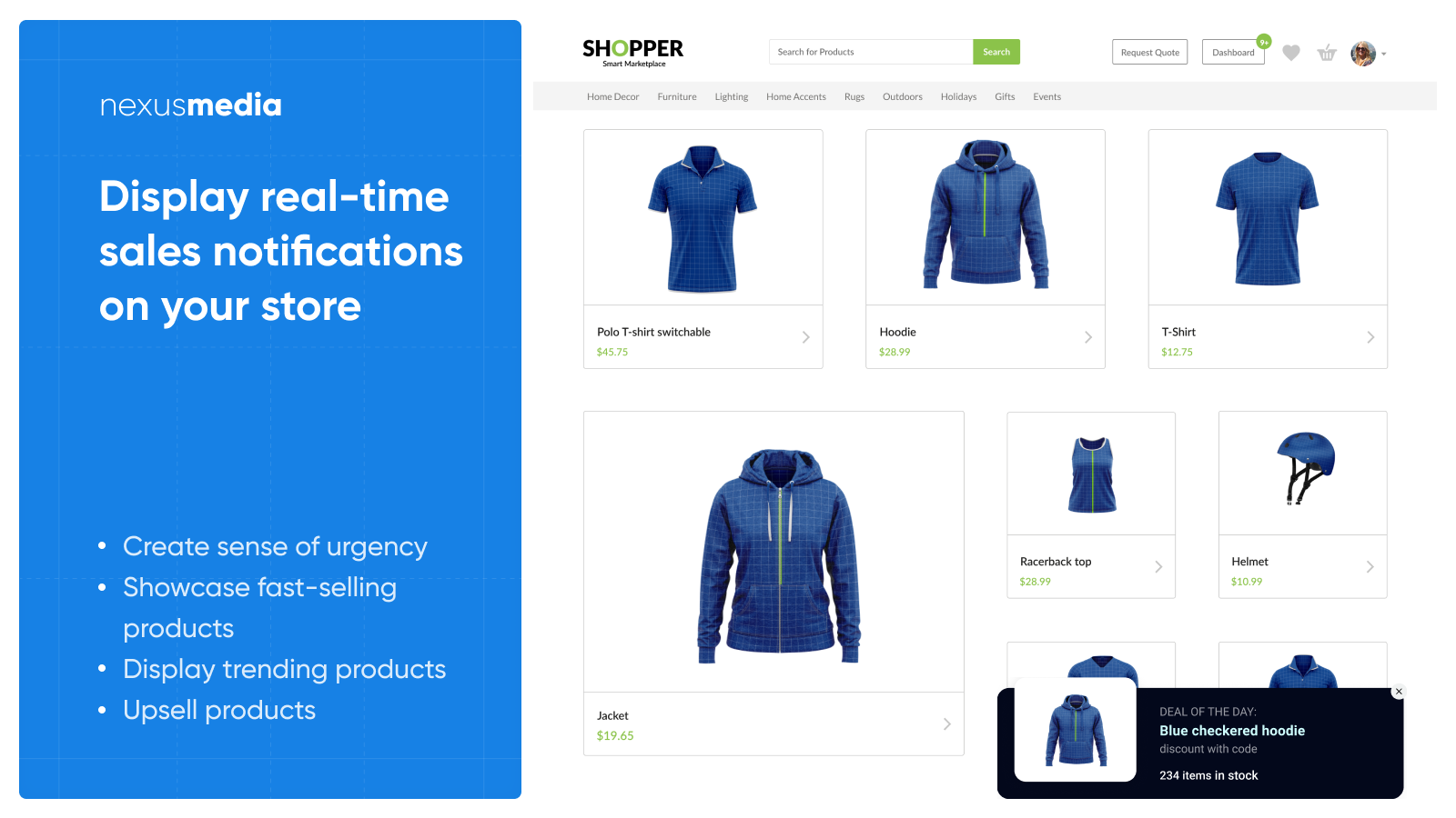 Display real-time shopify sales notifications on your store
