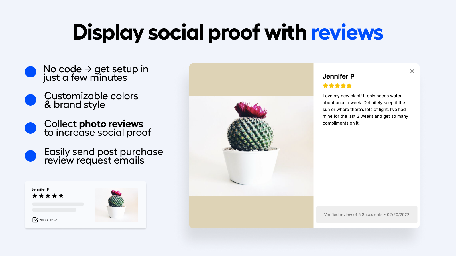 Display social proof with reviews