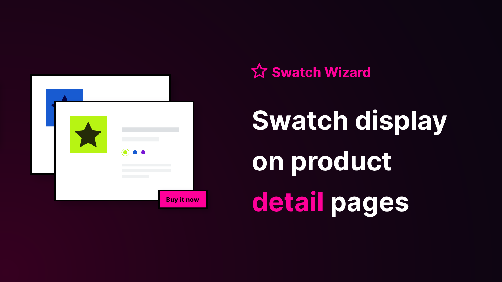 Display swatches on product pages