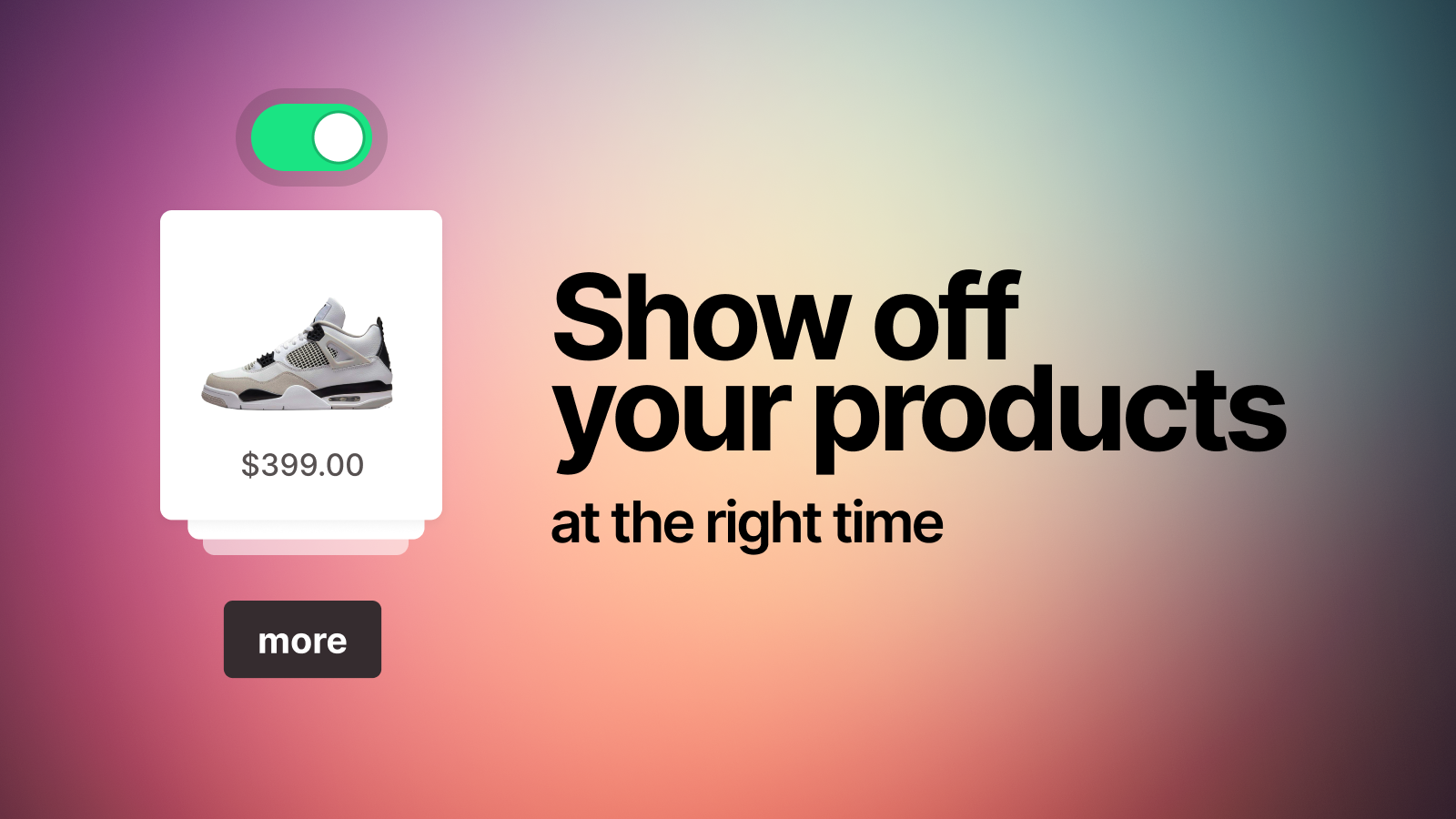 Display the products that are on live at the right time.