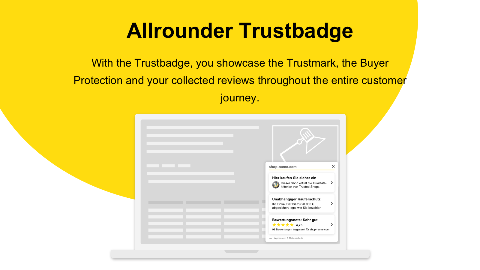 Display the Trustmark, Buyer Protection and reviews 