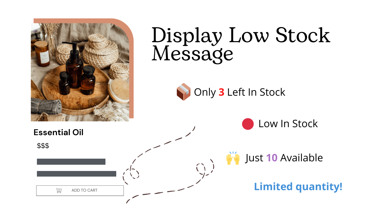 Display your stock level, stock count, affichage stock