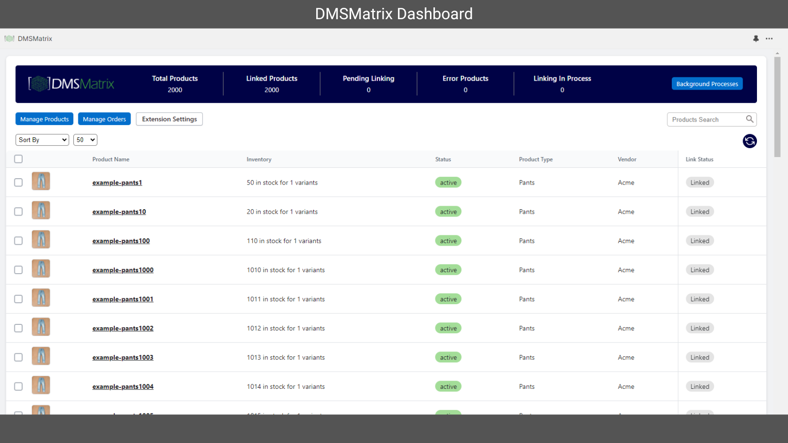 DMSMatrix Management Dashboard