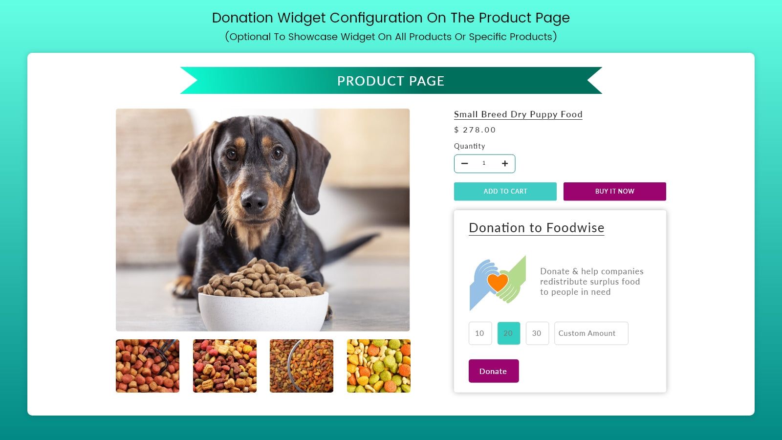 Donation Widget on Product Detailed Page - Shopify Module