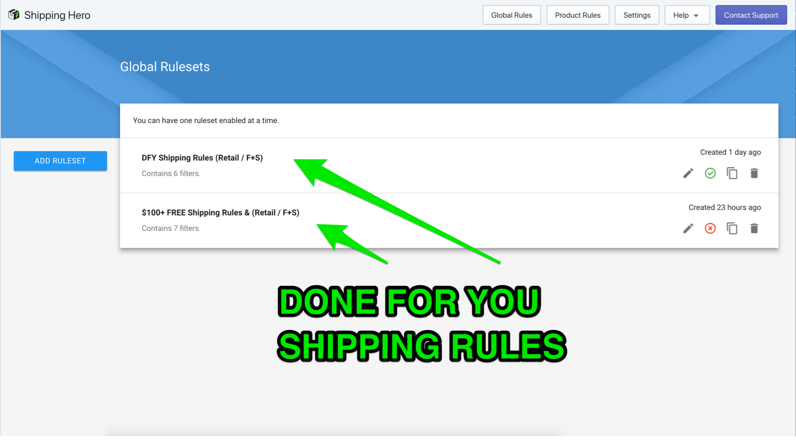 Done for you shipping templates