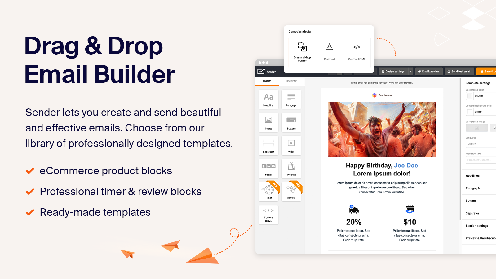 Drag and Drop Email Builder