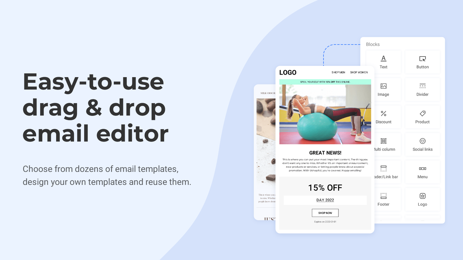Drag & drop email editor.