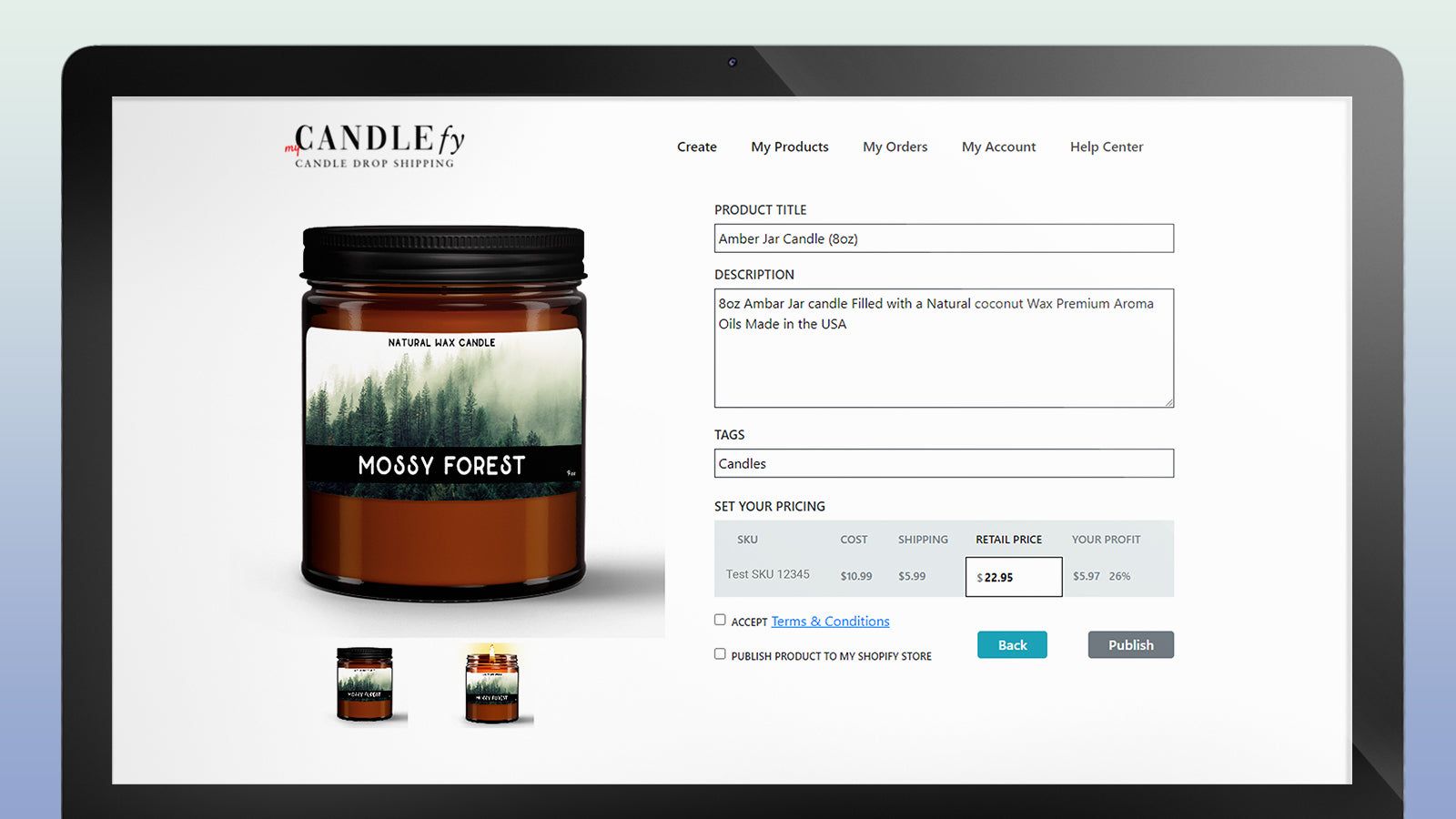 Drop Shipping Candles: Set any selling price you like. 