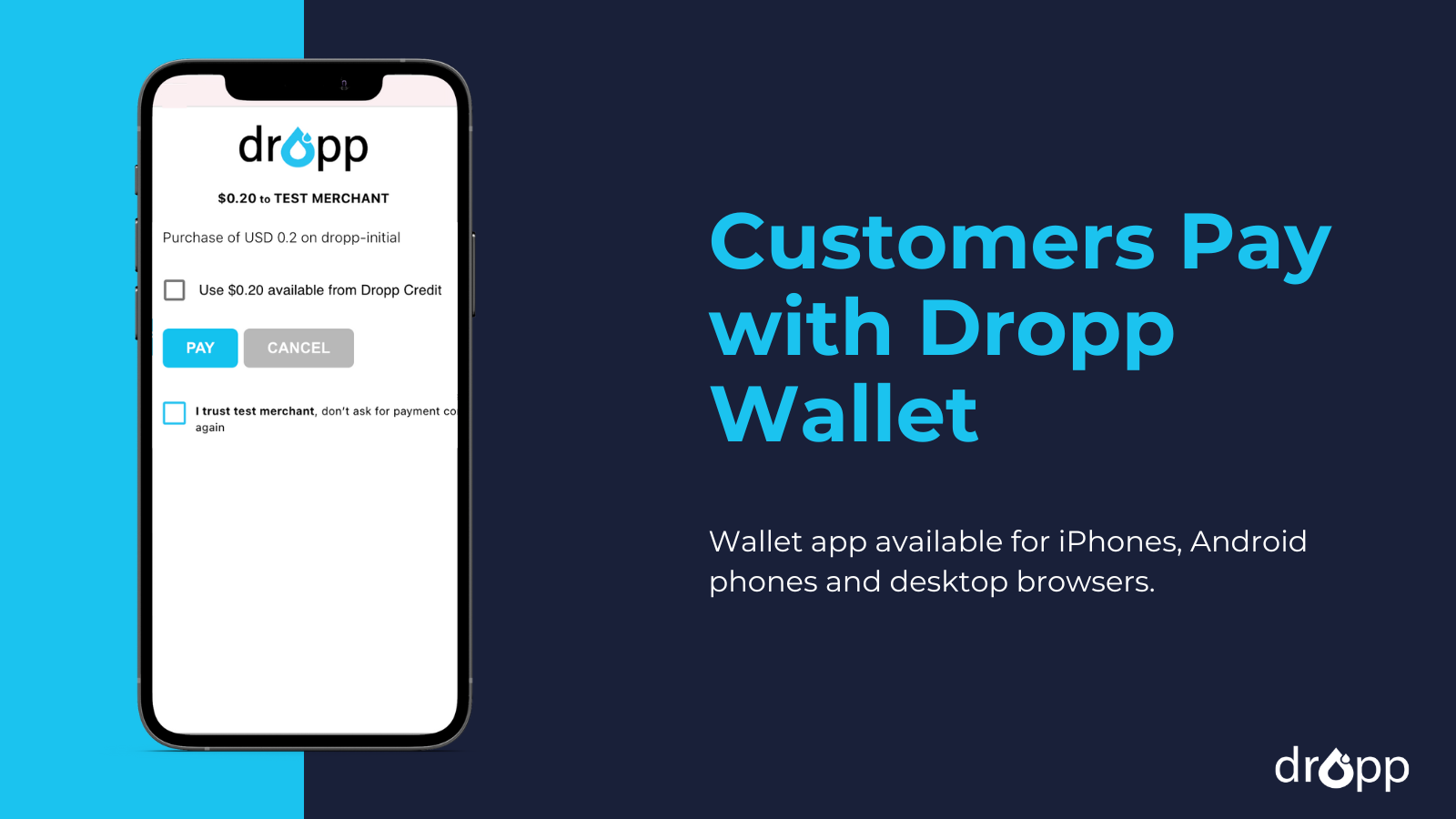 Dropp mobile wallet for customers
