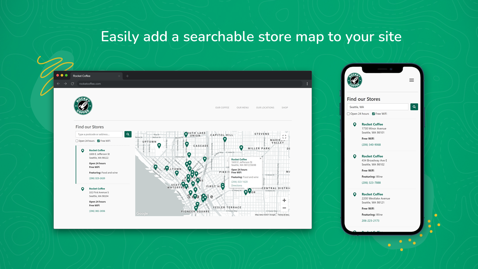 Easily add a searchable store map to your site