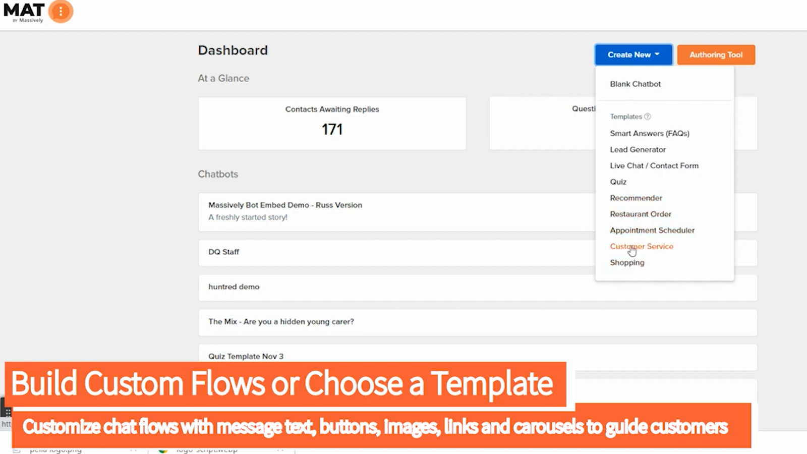 Easily build custom flows or select pre-built templates