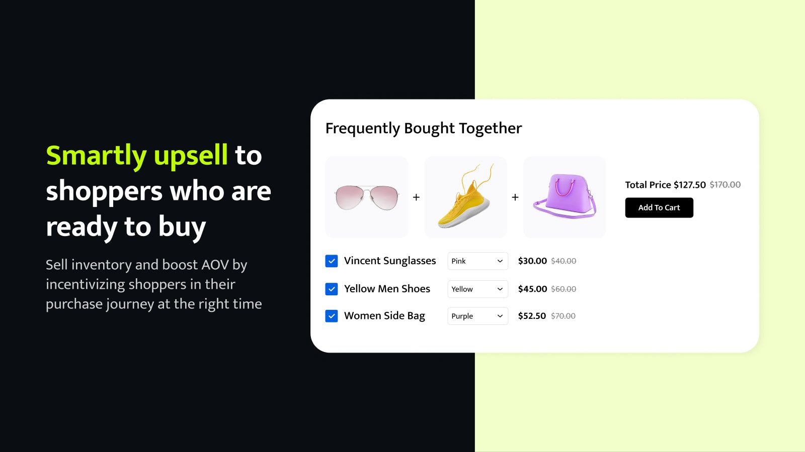 Easily bundle products, upsell and cross sell faster, grow sales