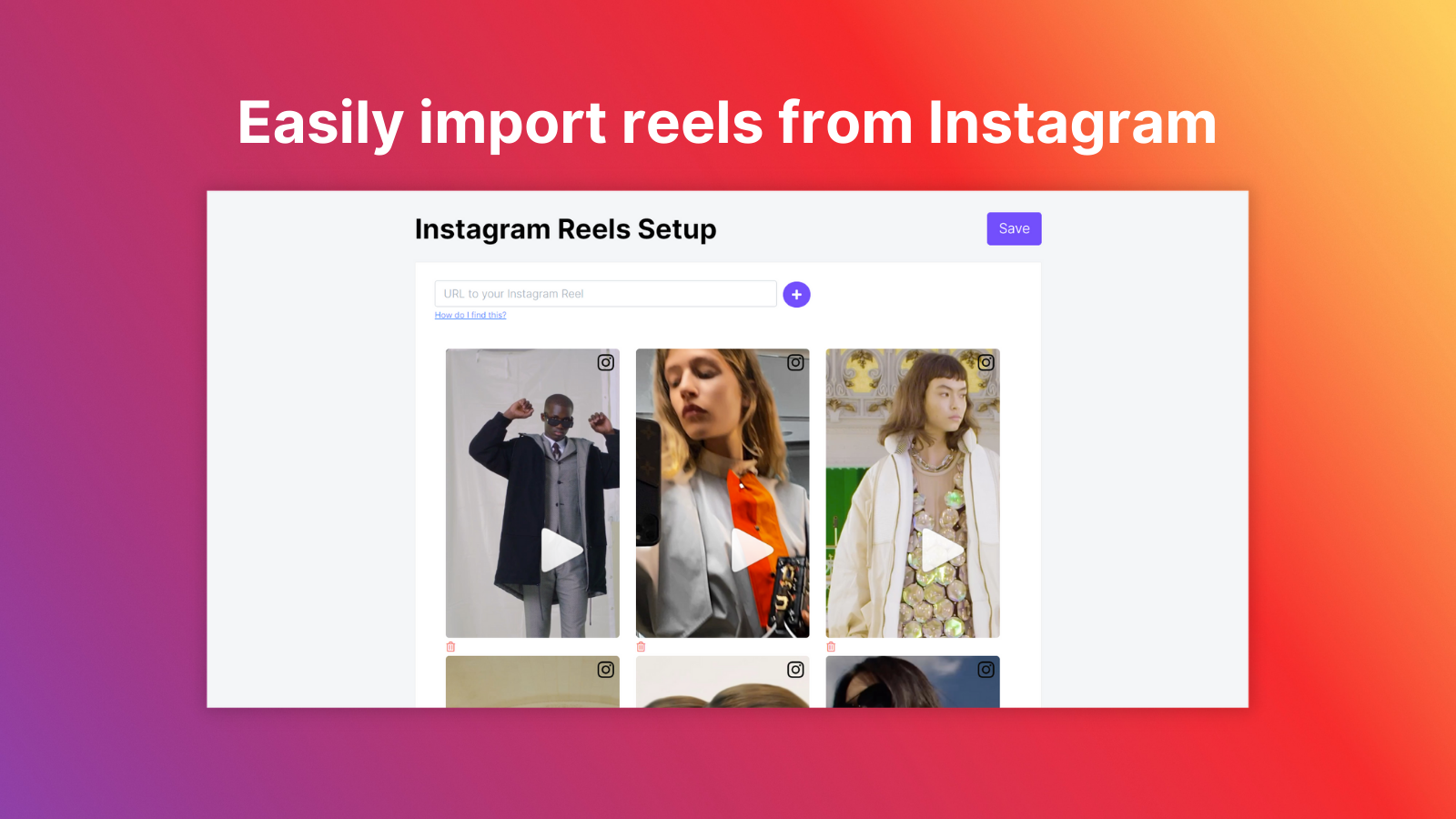 Easily import reels from Instagram