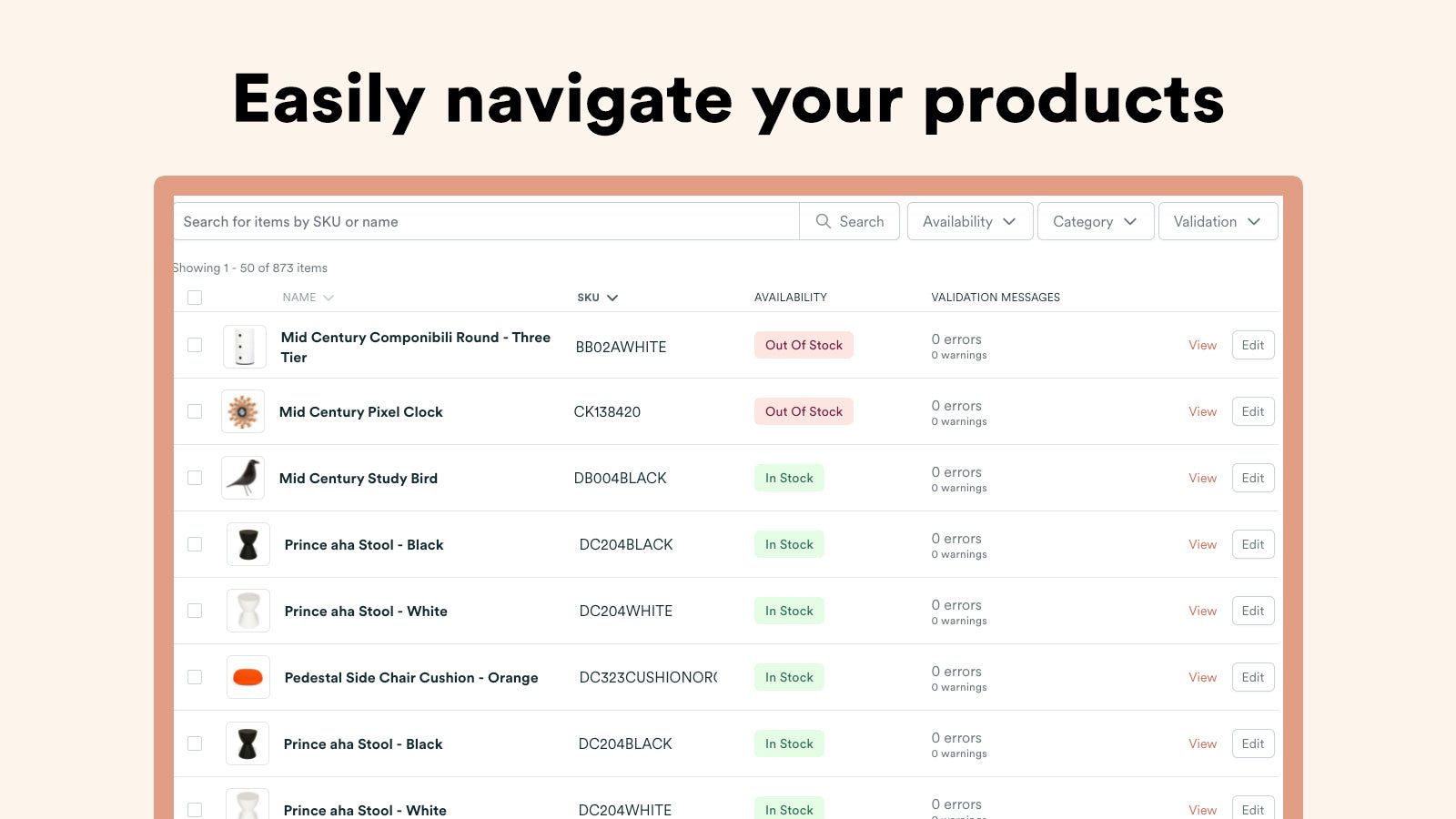 Easily Navigate Your Products